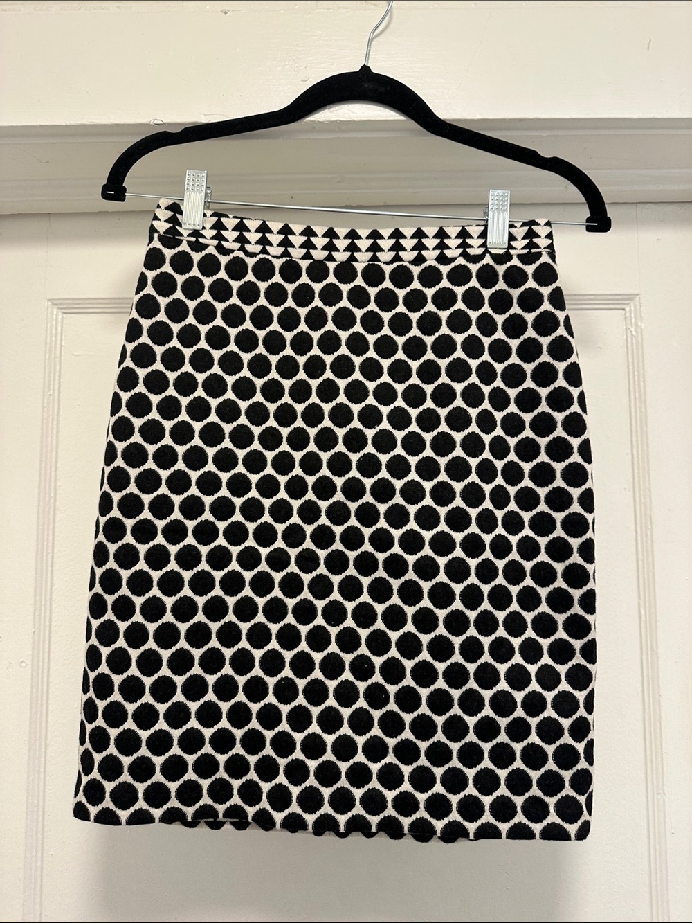 Anthropologie Black and White Polka Dot Pencil Skirt